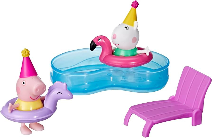 Peppa Pig Peppa’s Pool Party Playset with 2 Figures and 4 Accessories, Preschool Toys, Kids Gif... | Amazon (US)