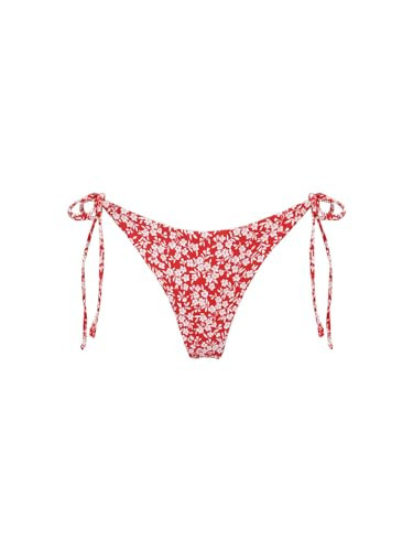 BERLOOK Women's Red Reversible Tie Floral Cheecky Bikini Bottom | Amazon (US)