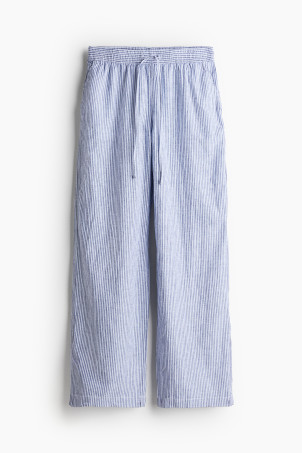 Twill pyjama bottoms - Light green/Striped - Ladies | H&M GB | H&M (UK, MY, IN, SG, PH, TW, HK)