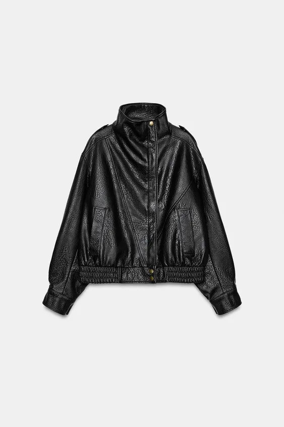 FAUX LEATHER BOMBER JACKET | Zara US
