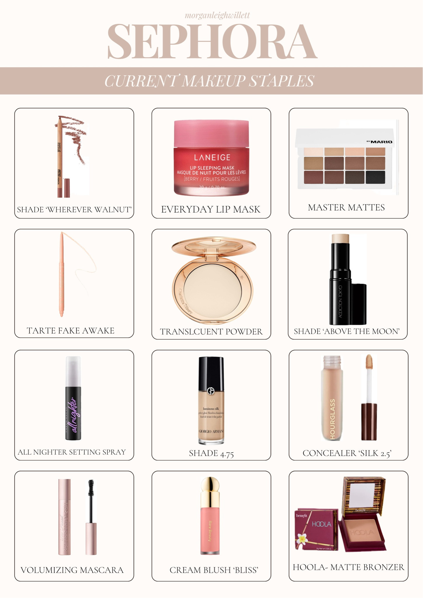 Updated EVERY DAY makeup products! (Addiction Tokyo not linked but code MORGAN20 🫶) 

#LTKBeauty #LTKFindsUnder50 #LTKSaleAlert