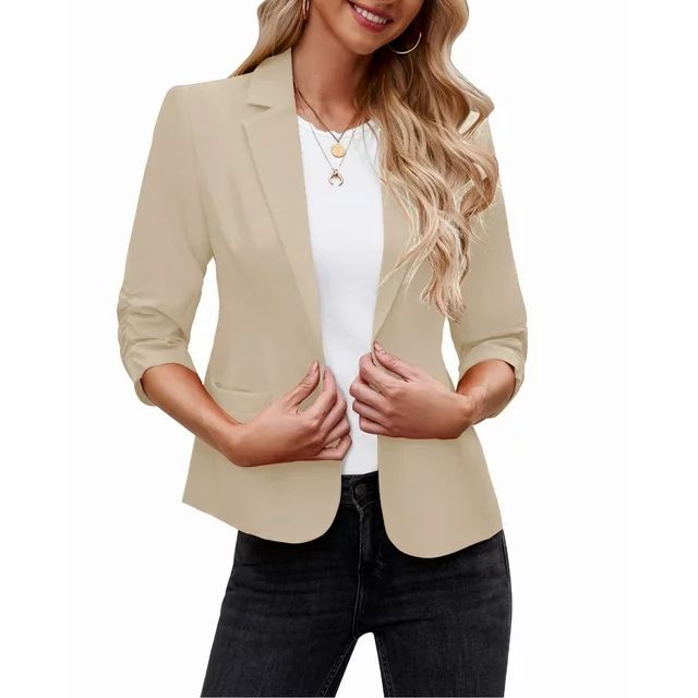 luvamia Blazers for Women Suit Jackets Dressy 3/4 Sleeve Blazer Business Casual Outfits for Work ... | Walmart (US)