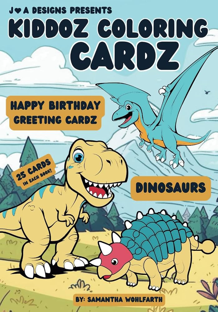 Happy Birthday Greeting Cardz: Dinosaurs (Kiddoz Coloring Cardz) | Amazon (US)