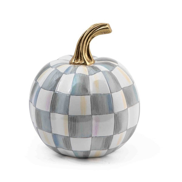 MacKenzie-Childs Sterling Check Mini Pumpkin Figurine | MacKenzie-Childs