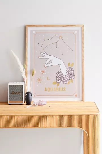 Emanuela Carratoni Zodiac Series Aquarius Art Print | Urban Outfitters (US and RoW)