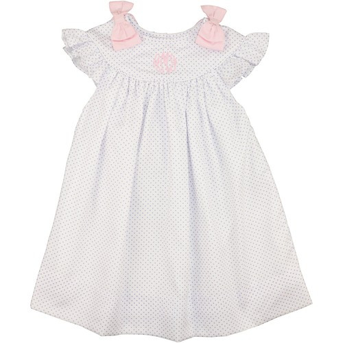 Lavender Dot Pique Bow Dress | Cecil and Lou