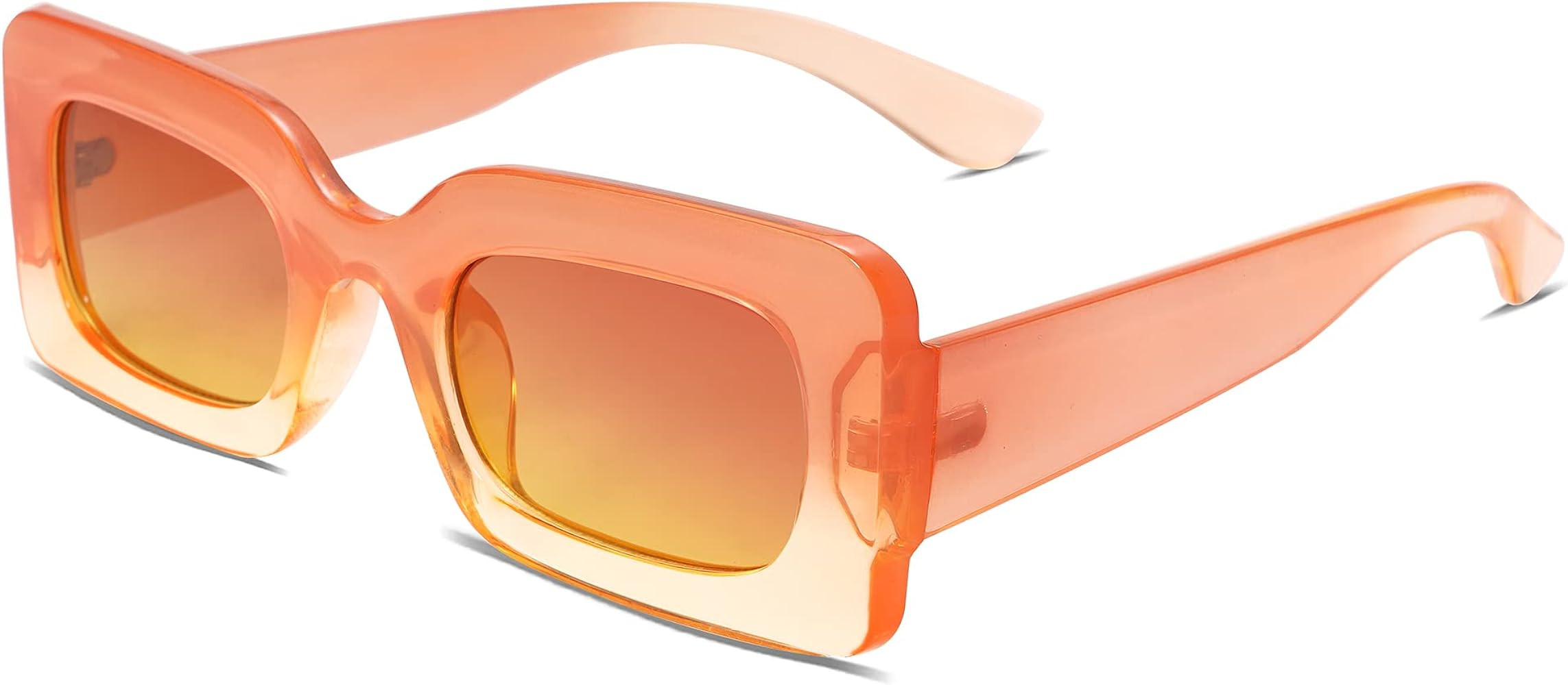 SOJOS Retro 90s Nude Rectangle Sunglasses Womens Mens Trendy Chunky Glasses | Amazon (US)