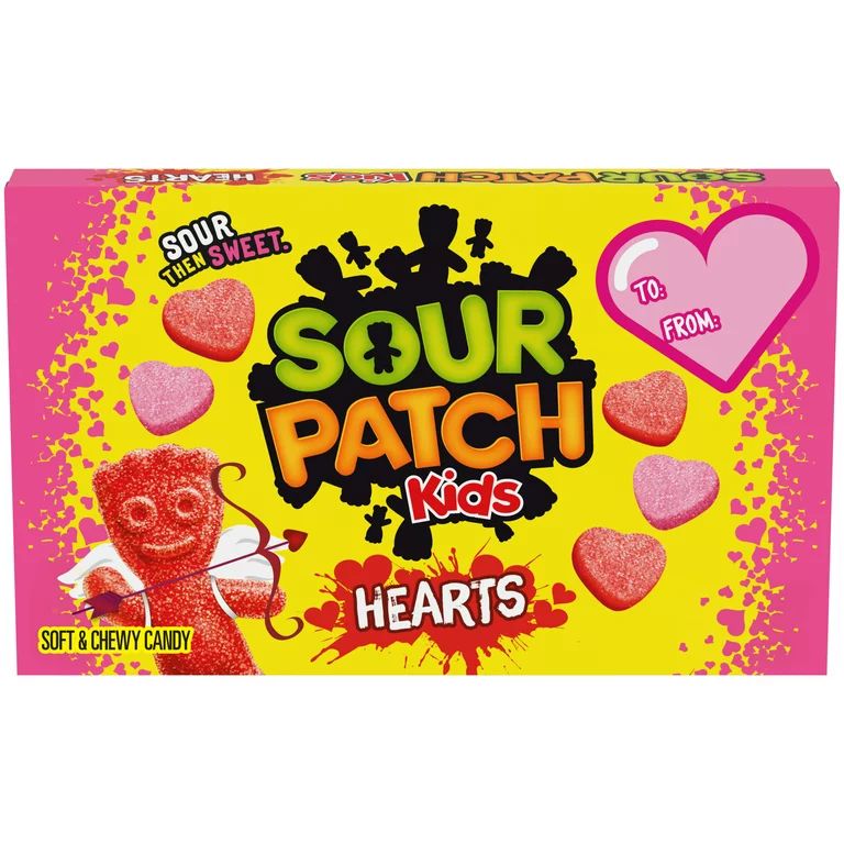 SOUR PATCH KIDS Hearts, Soft & Chewy Valentine Candy Hearts, 3.1 oz | Walmart (US)