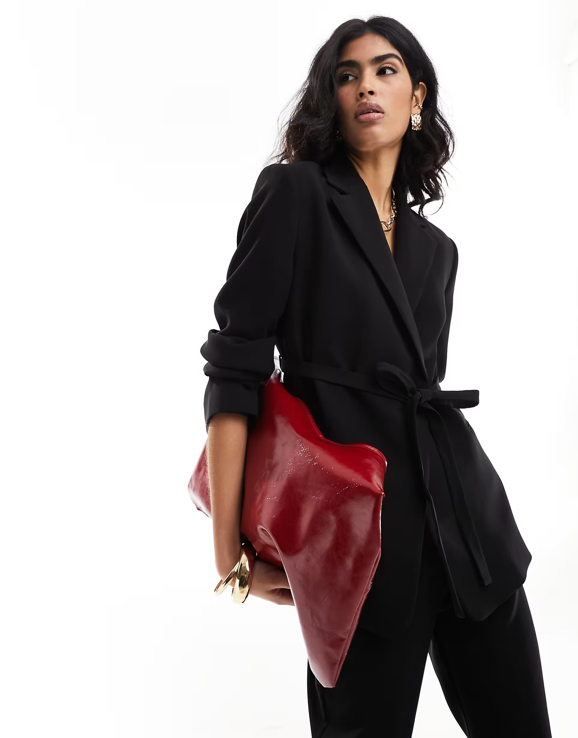 Mango – Set aus schmal geschnittenem Blazer und eleganter Hose in Schwarz | ASOS (Global)