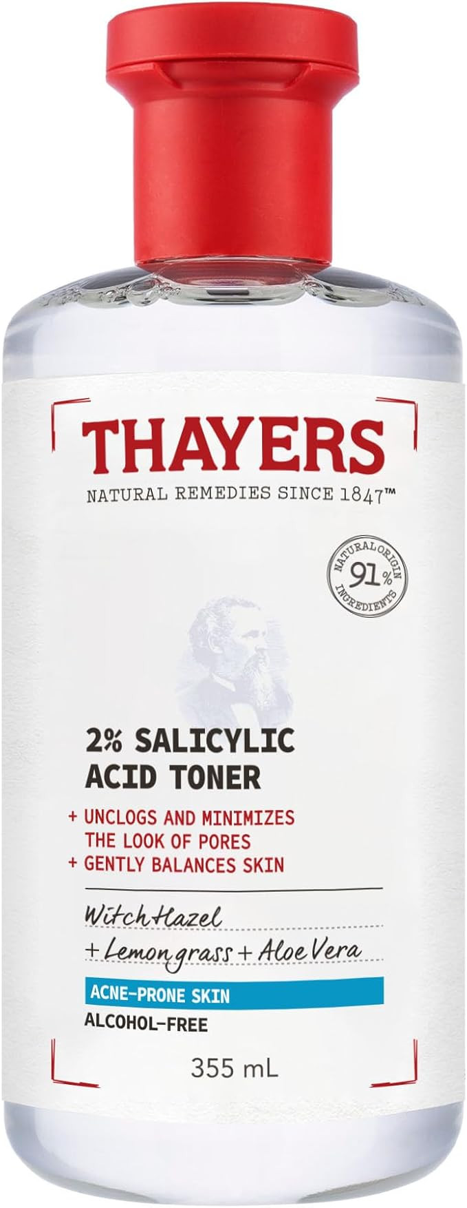 Thayers Alcohol-Free 2% Salicylic Acid Toner with Witch Hazel, Lemongrass and Aloe Vera for Acne-... | Amazon (CA)