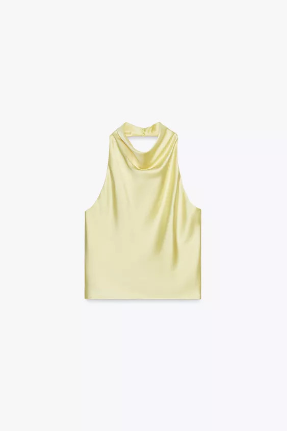 SATIN HALTER TOP | Zara US