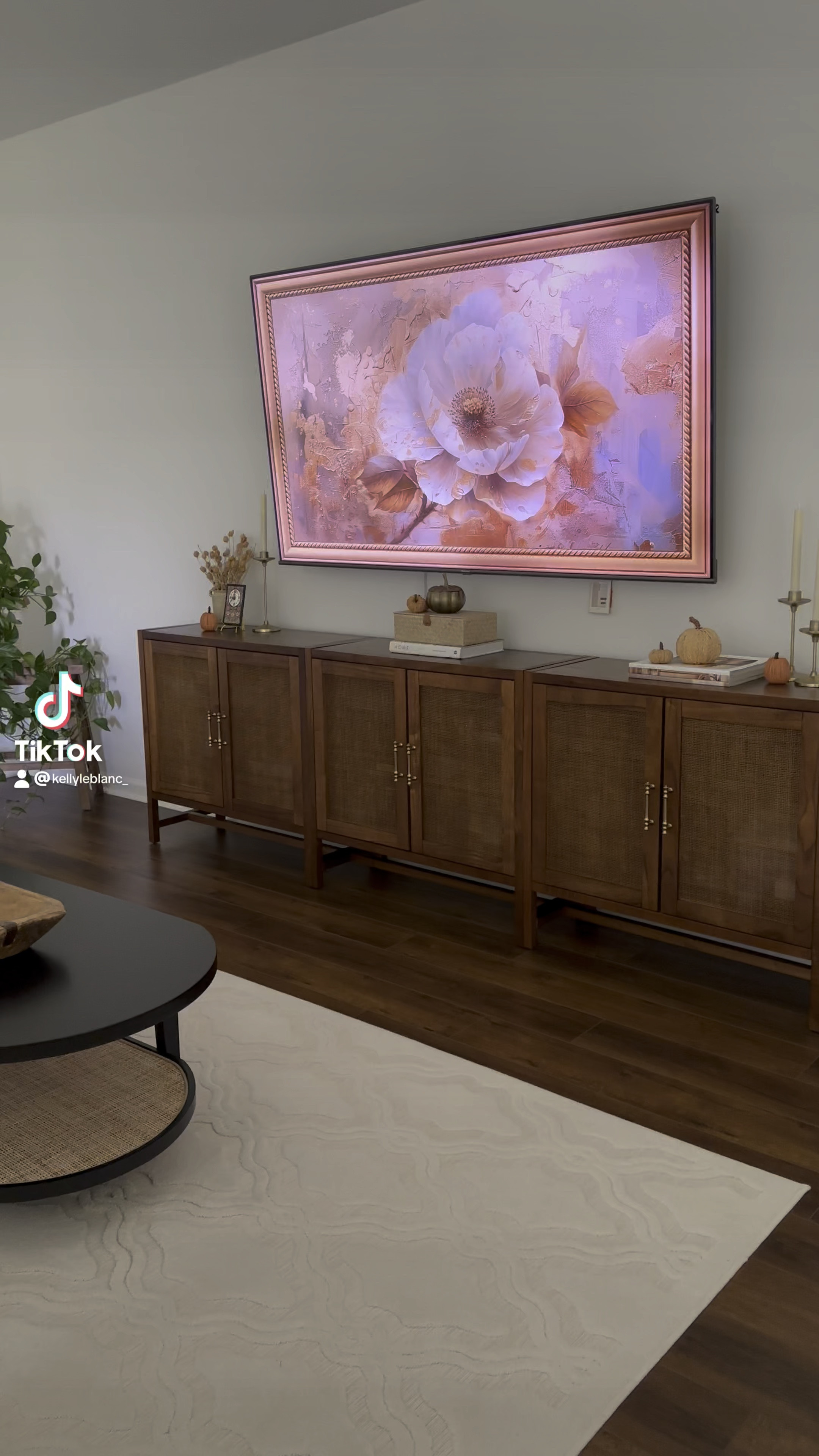 Starting to out out some fall decor today! I love these cabinets. I have 3 pushed together to make one big console. TV is 75 inches for reference.  

#LTKFallSale #LTKHome #LTKSaleAlert