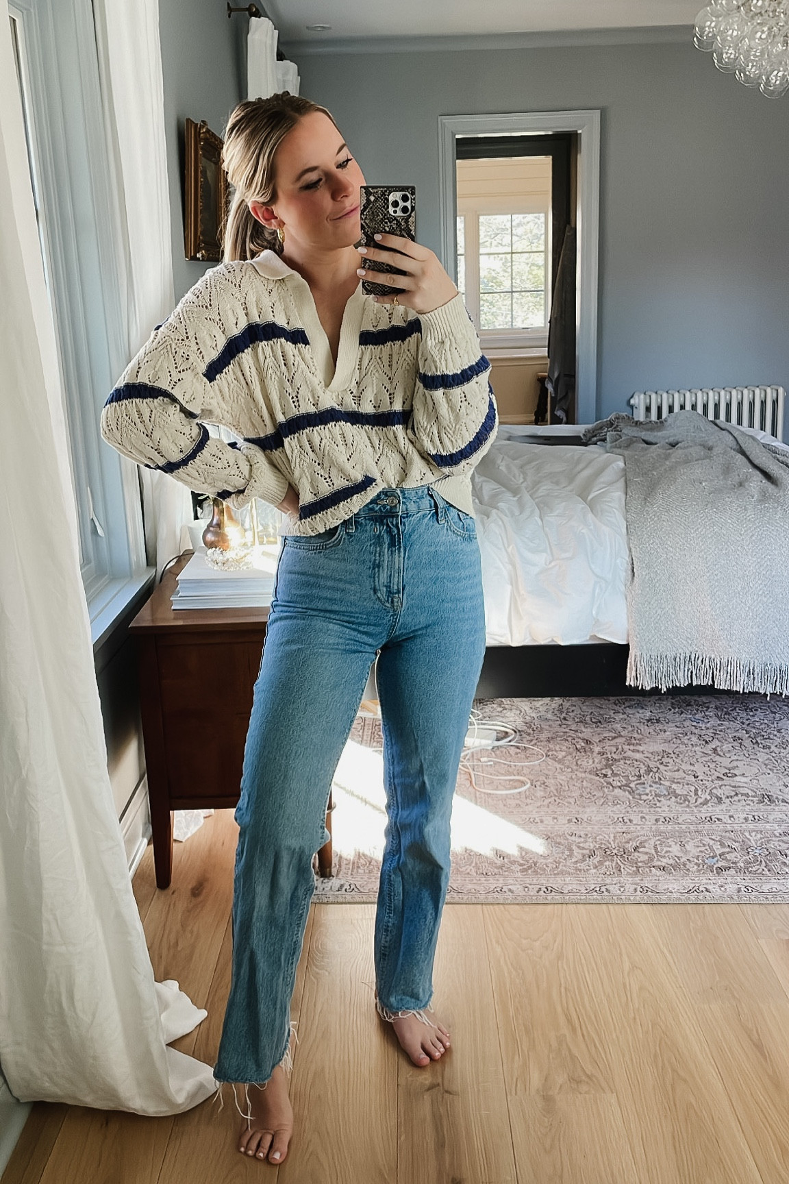 Striped collared sweater 

#LTKSeasonal