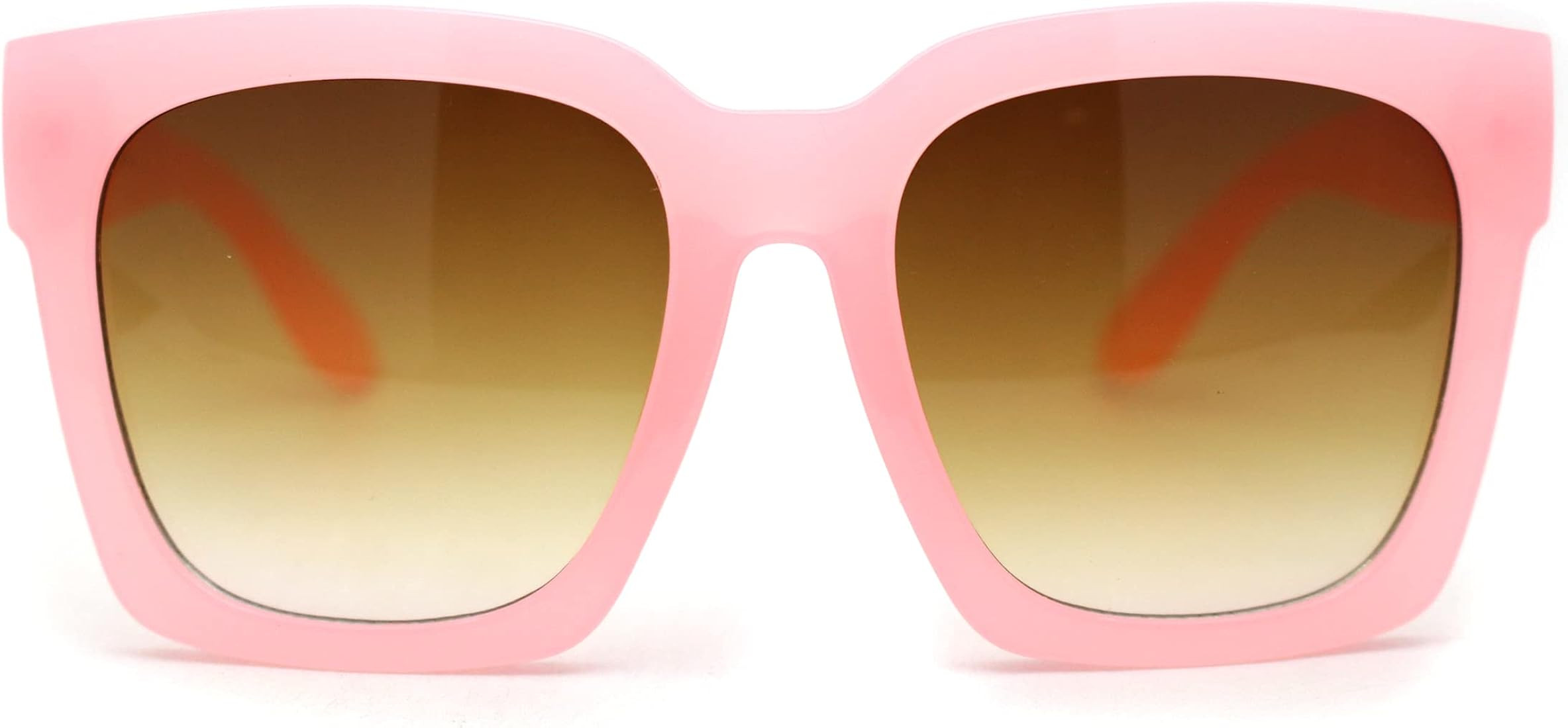 Womens Boyfriend Style XXL Oversize Horned Rim Thick Plastic Sunglasses, Boho Style, Beach Style | Amazon (US)