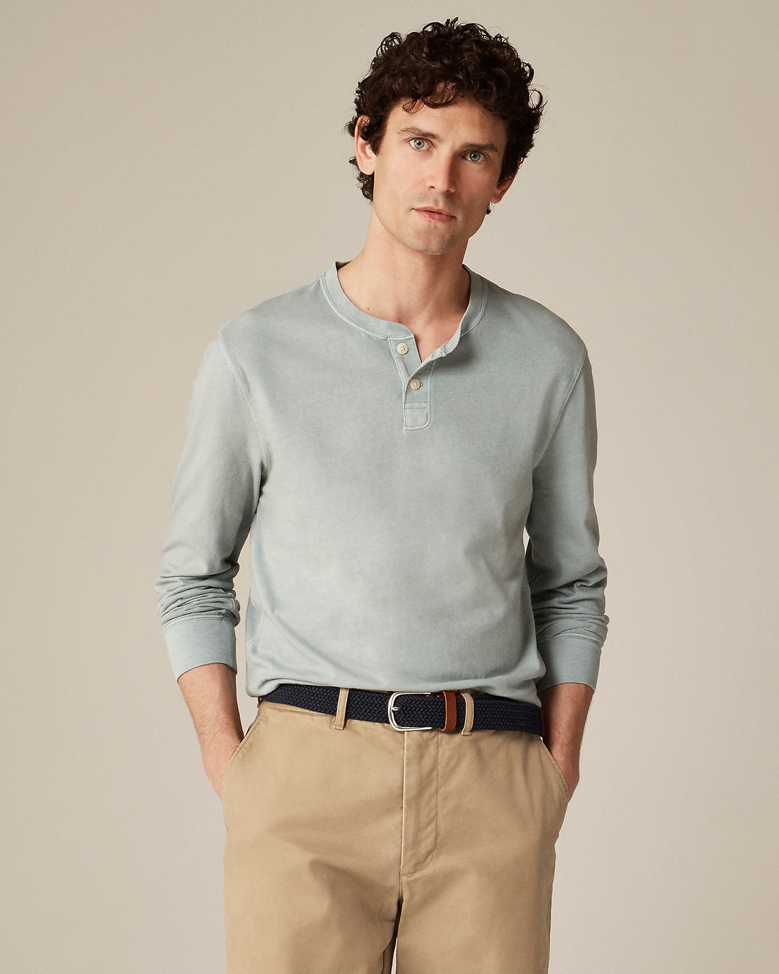 Vintage-wash cotton henley | J. Crew US