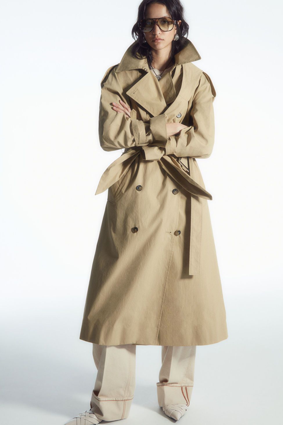 HOODED TRENCH COAT - BEIGE - Coats and Jackets - COS | COS (US)