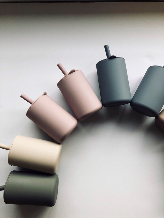 Silicone Straw Cup, Toddler Cup, Feeding, Nordic Rainbow | Etsy (US)