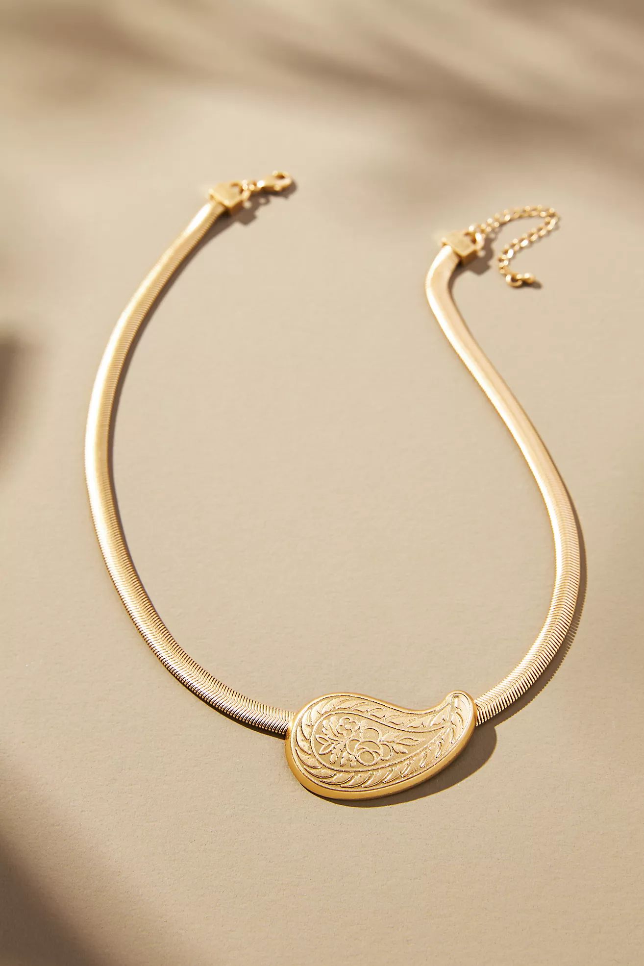 Paisley Pendant Snake Chain Necklace | Anthropologie (US)
