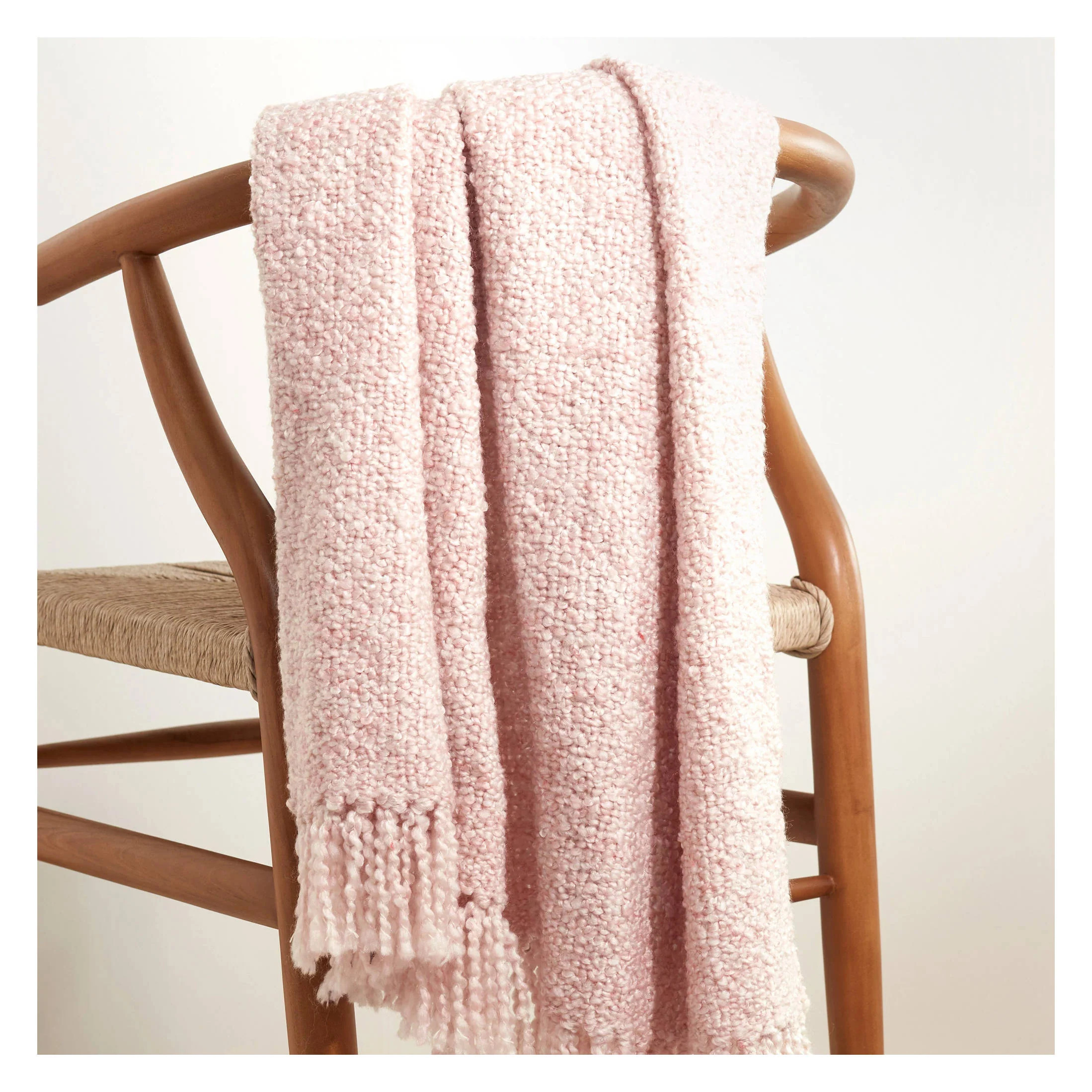 Boucle Pink Throw | Annie Selke