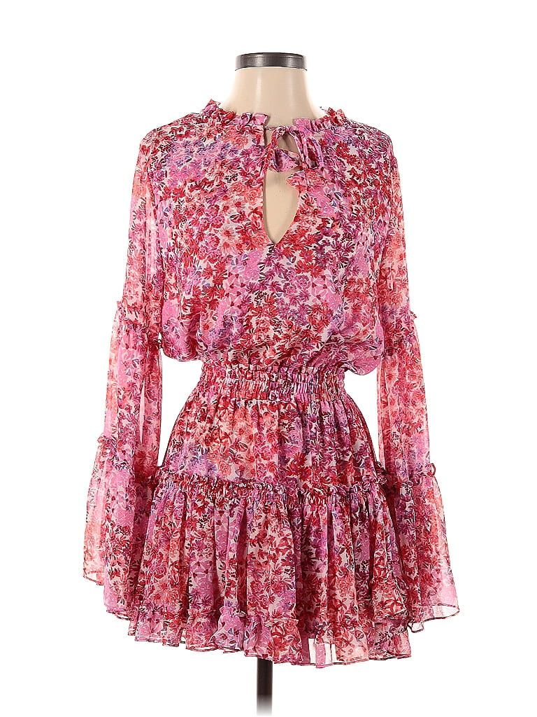 MISA Los Angeles 100% Polyester Floral Multi Color Pink Casual Dress Size XS - 71% off | thredUP