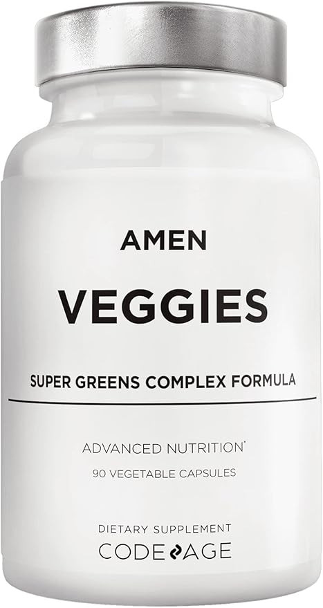 Amen Veggies, Daily Veggies Vitamins Supplement, Vegetables Vegan Blend & Whole-Food Raw Greens M... | Amazon (US)
