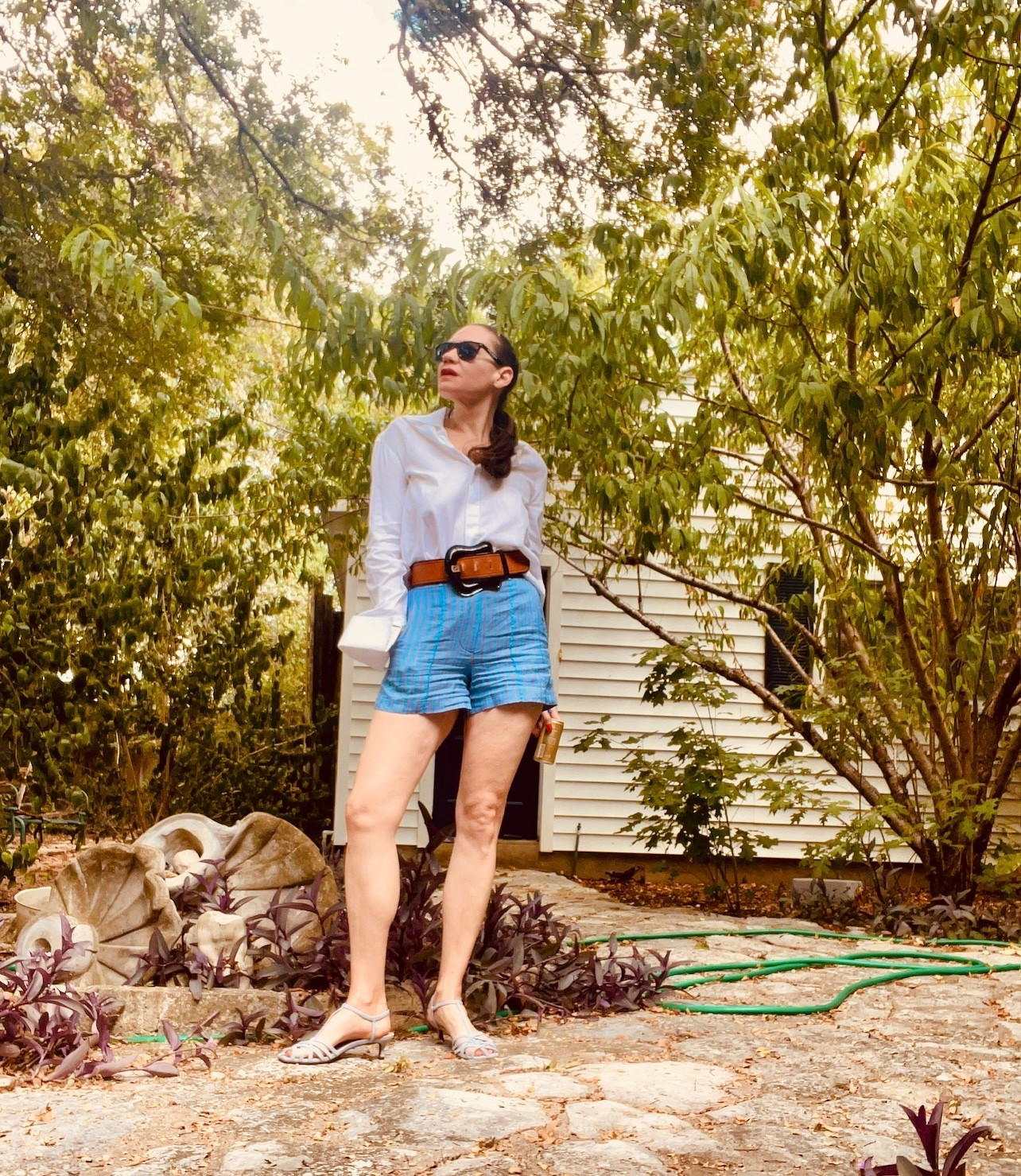 Loving how these shorts feel both classic and a bit like sleep shorts- and proving once again that a button down is a must have! #investmentpiece 

#LTKOver40 #LTKxMadewell #LTKStyleTip