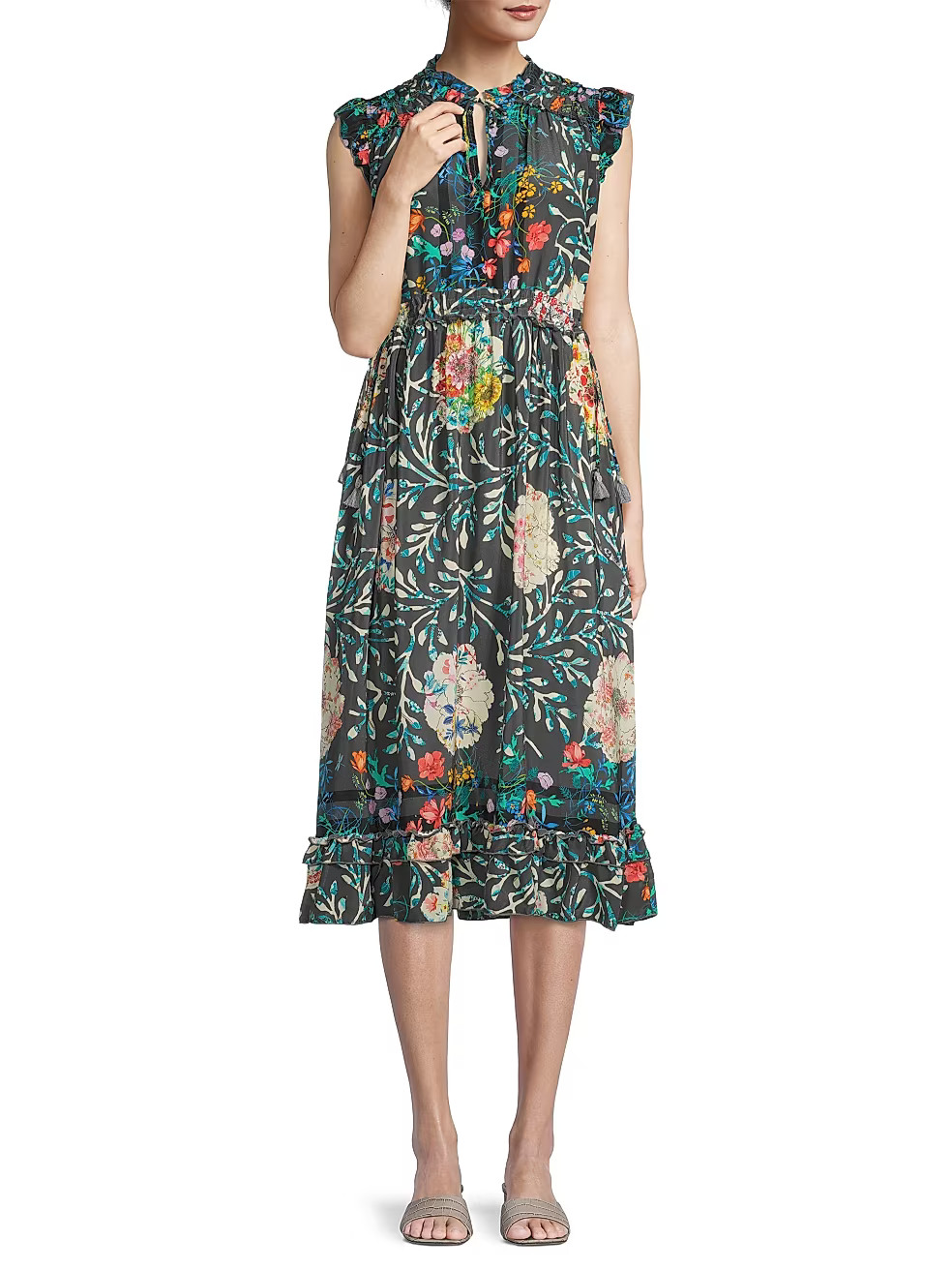 Kashim Felicity Floral Midi-Dress | Saks Fifth Avenue