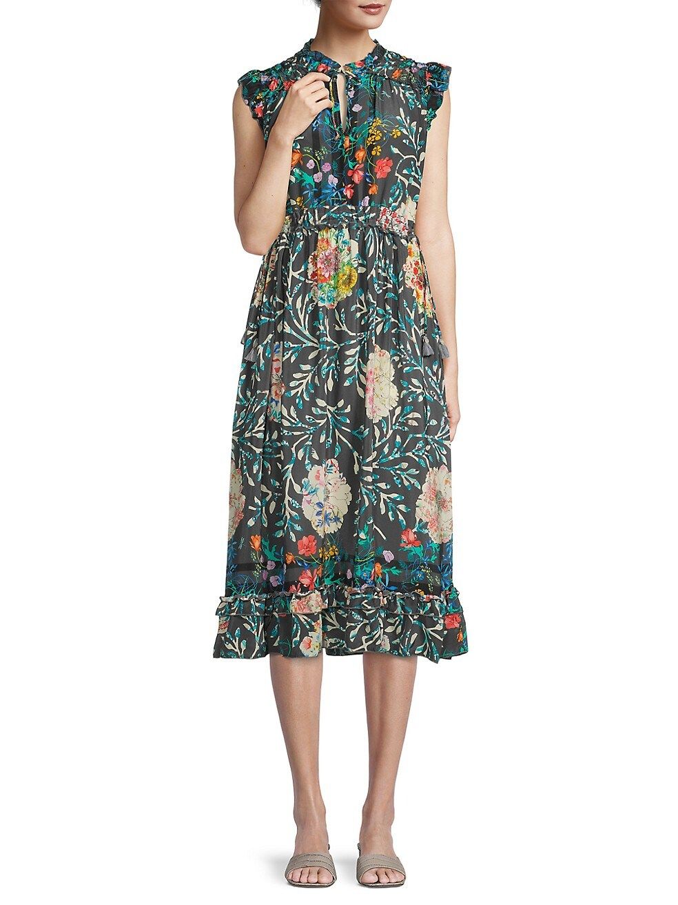 Kashim Felicity Floral Midi-Dress | Saks Fifth Avenue