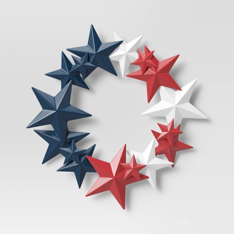Metal Star Wreath Red/White/Blue - Threshold™ | Target