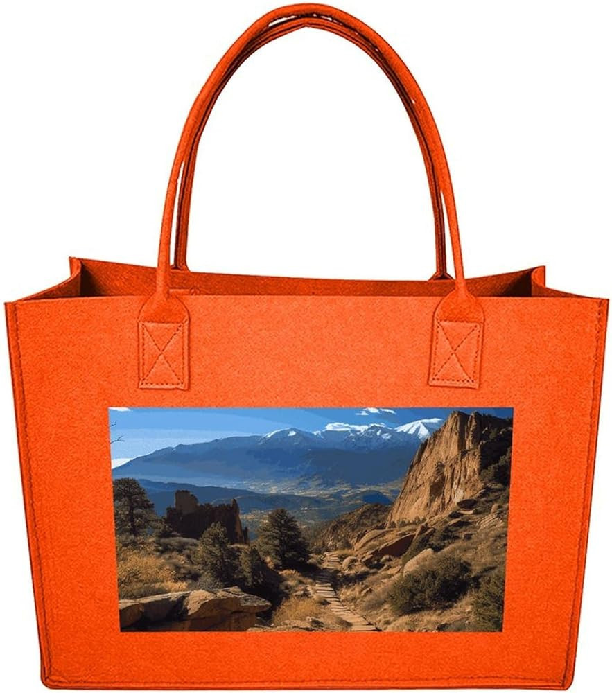 Pikes Peak Colorado Tote Bag with Handles, Reusable Shopping Handbag, Lightweight Shoulder Bags | Amazon (US)