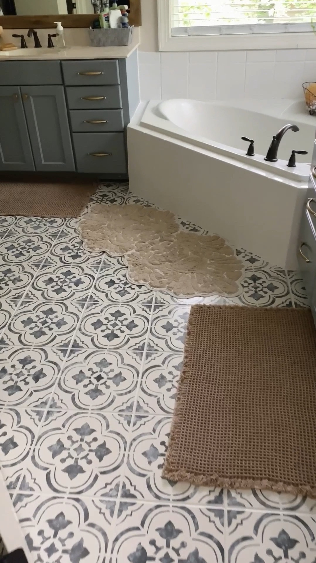 It’s all in the details! From new hardware to lighting and floor tiles, check out this dreamy master bathroom makeover!

Have you ever considered floor tiles in your bathroom? They’re pretty easy to DIY, let me know if you have any questions in the comments!

Bathroom remodel | floor tiles | bathroom hardware | bathroom vanity 

#LTKSaleAlert #LTKFindsUnder100 #LTKHome