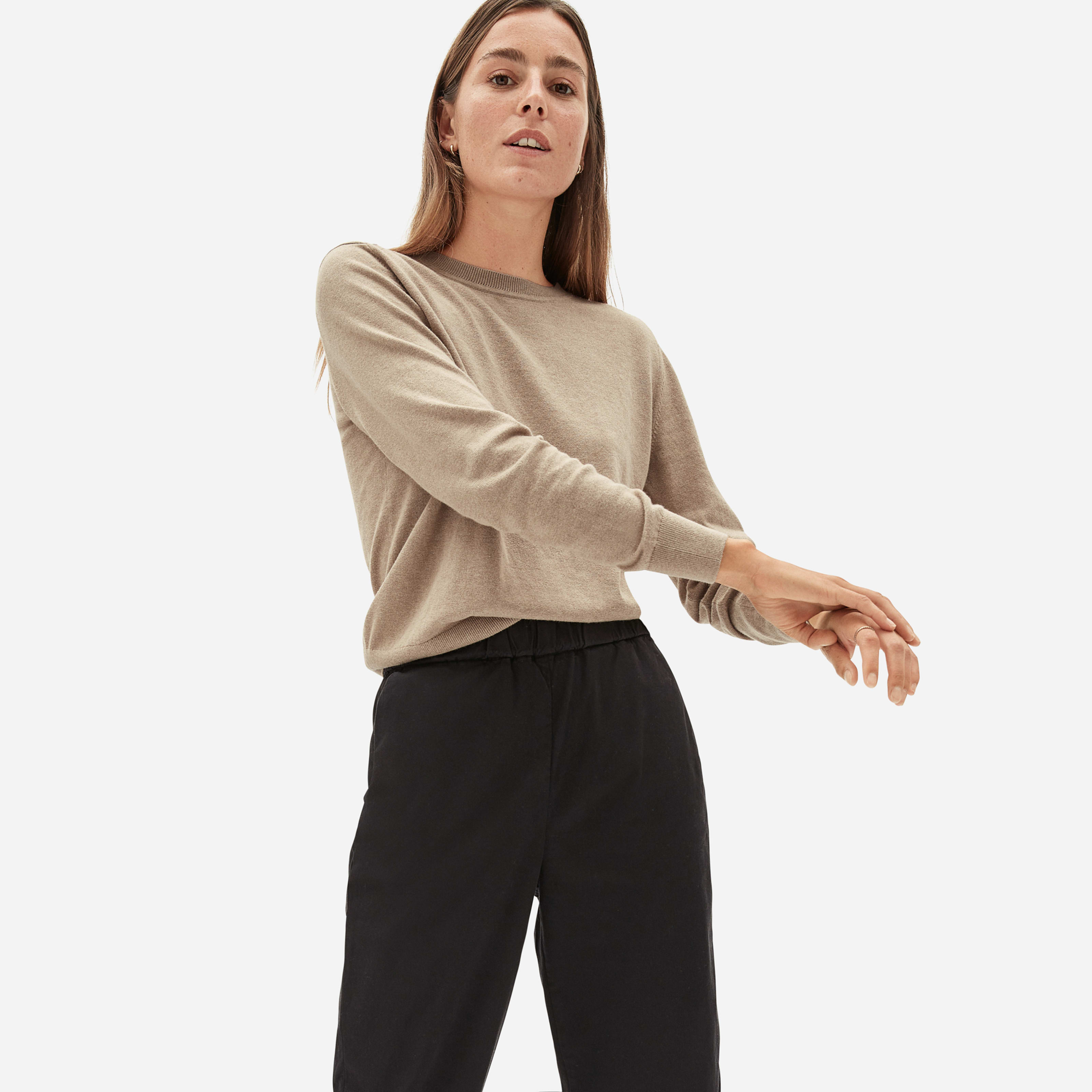 Women's Organic Cotton Crewneck Sweater by Everlane in Tan, Size M | Everlane