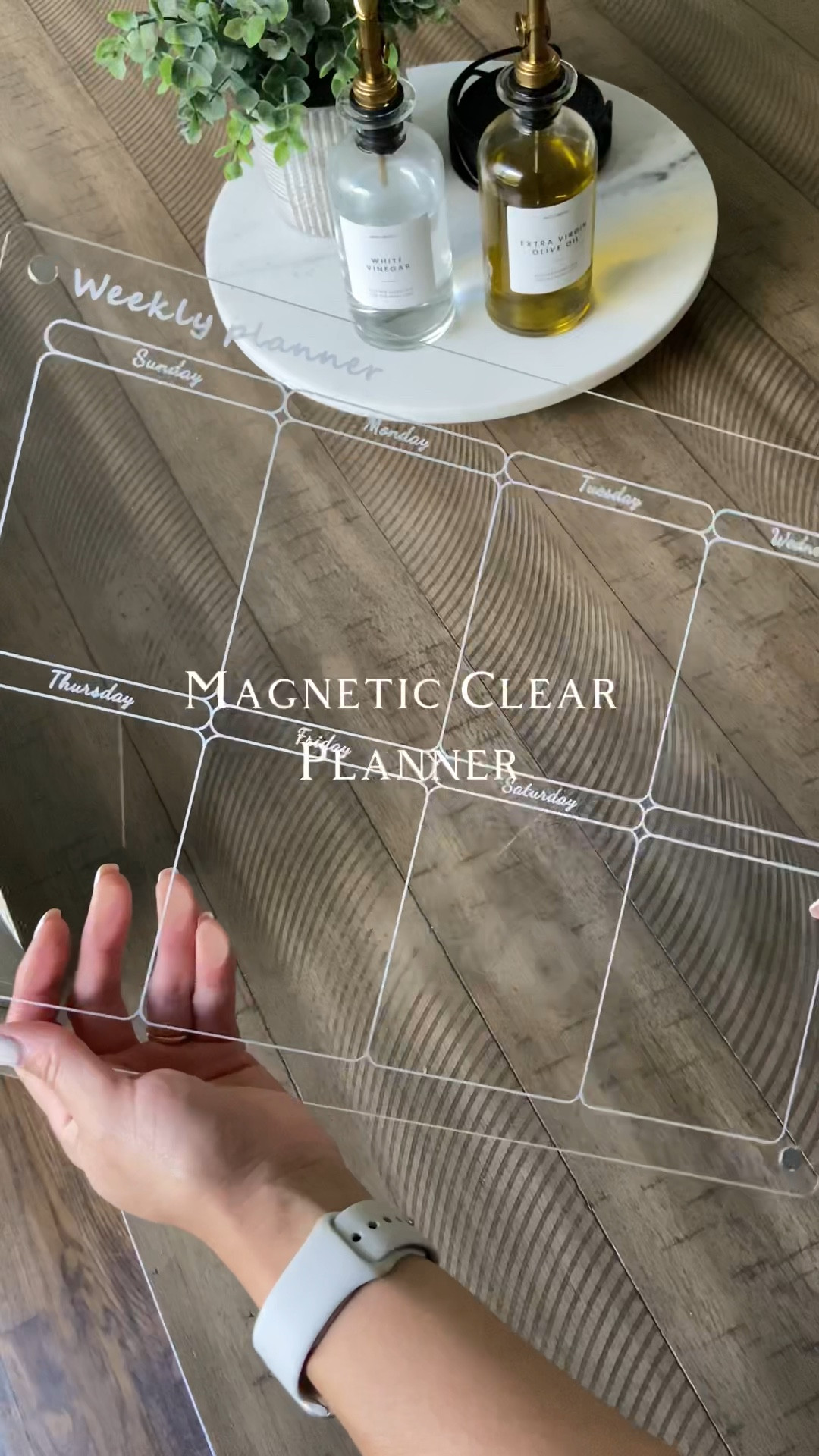 Magnetic clear weekly planner.
Sleek & Modern. Great way to jot down dinner plan, appointments, grocery run etc. 

Monthly and weekly planner available.
It easily attaches to your fridge with the built in magnets, or you can use the included stickies to avoid any slips or scratches. 

6 markers included on 3 different colors. Smooth easy writing. 

#LTKfindsunder50 #LTKGiftGuide #LTKhome