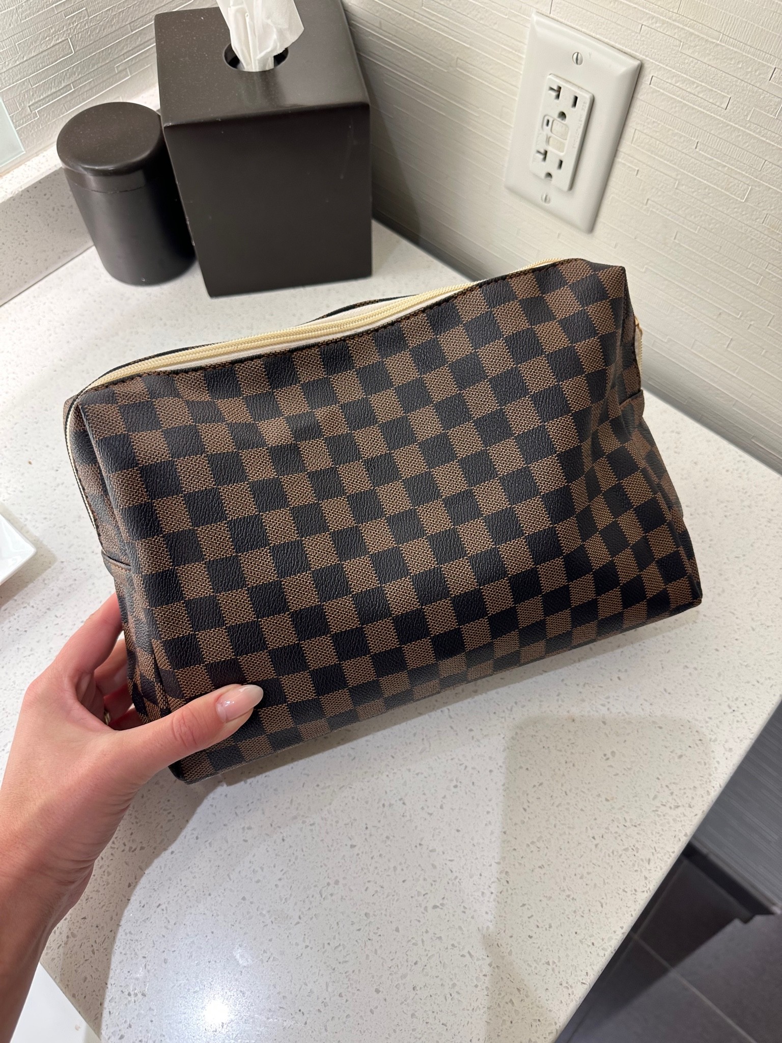 I love this luxury looking cosmetic bag for a fraction of the price. 

#LTKbeauty #LTKstyletip #LTKitbag