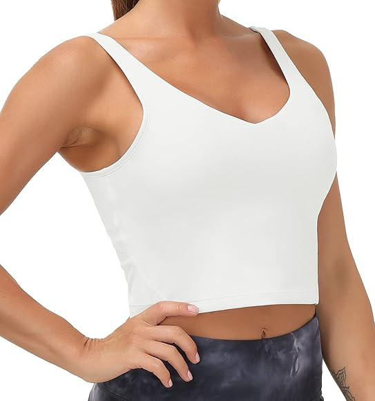 Women’s Longline Sports Bra Wirefree Padded Medium Support Yoga Bras Gym Running Workout Tank T... | Amazon (US)