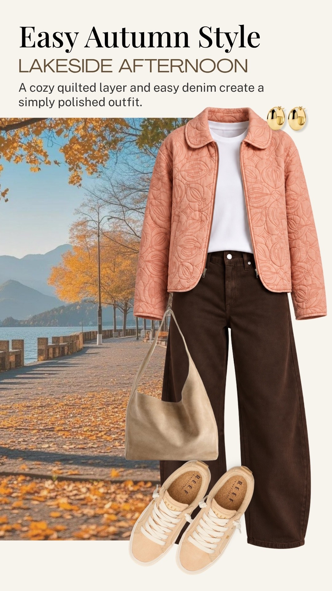 A cozy quilted jacket is such an easy way to add color and warmth to a simple fall outfit. I love it with the dark brown wide-leg jeans, classic white tee, and neutral sneakers for an effortless lakeside afternoon.

#LTKOver40 #LTKgrwm #LTKootd
