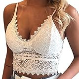 Toimothcn Lace Deep V Bralette Women Plus Size Vest Crop Wireless Bra badydoll Sexy V-Neck Underwear | Amazon (US)