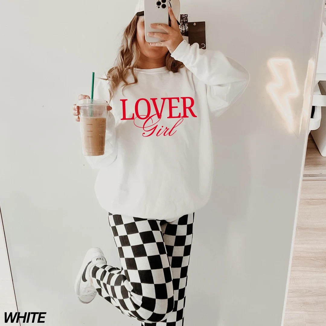 Lover Girl Sweatshirt, Womens Valentine Sweatshirt, Love Shirt, Retro Valentines Day Sweatshirt, ... | Etsy (US)