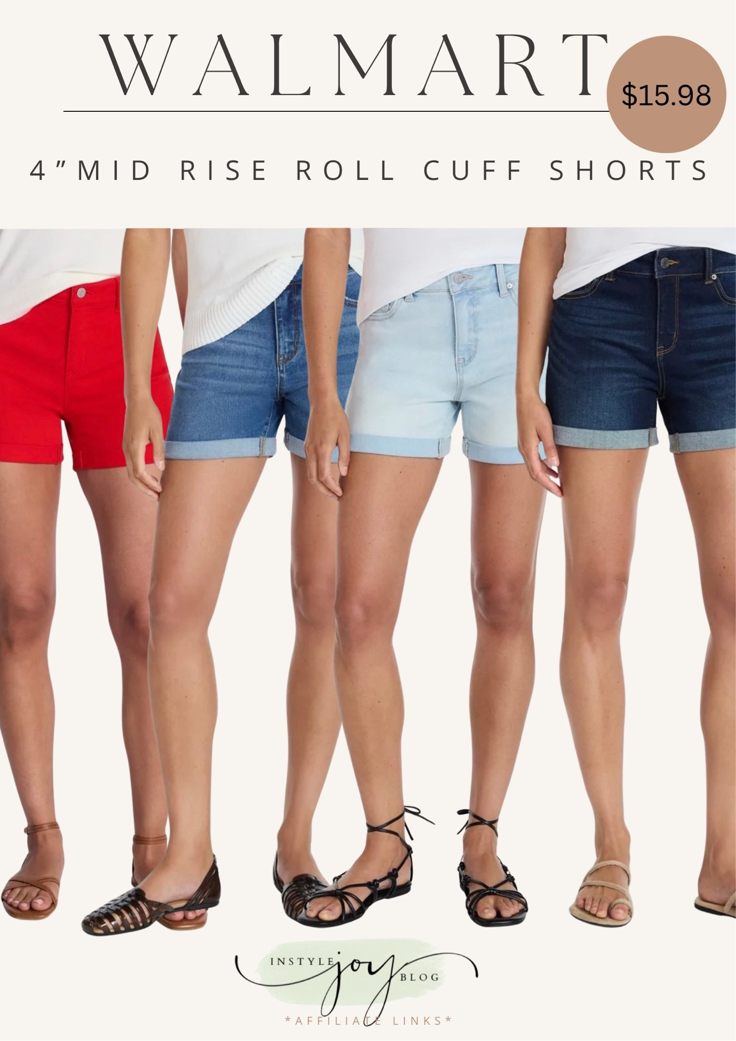 Walmart✨ Time and Tru Women's Mid Rise Roll Cuff Denim Shorts, 4" Inseam, Sizes 0-20

#LTKSeasonal #LTKTravel #LTKootd
