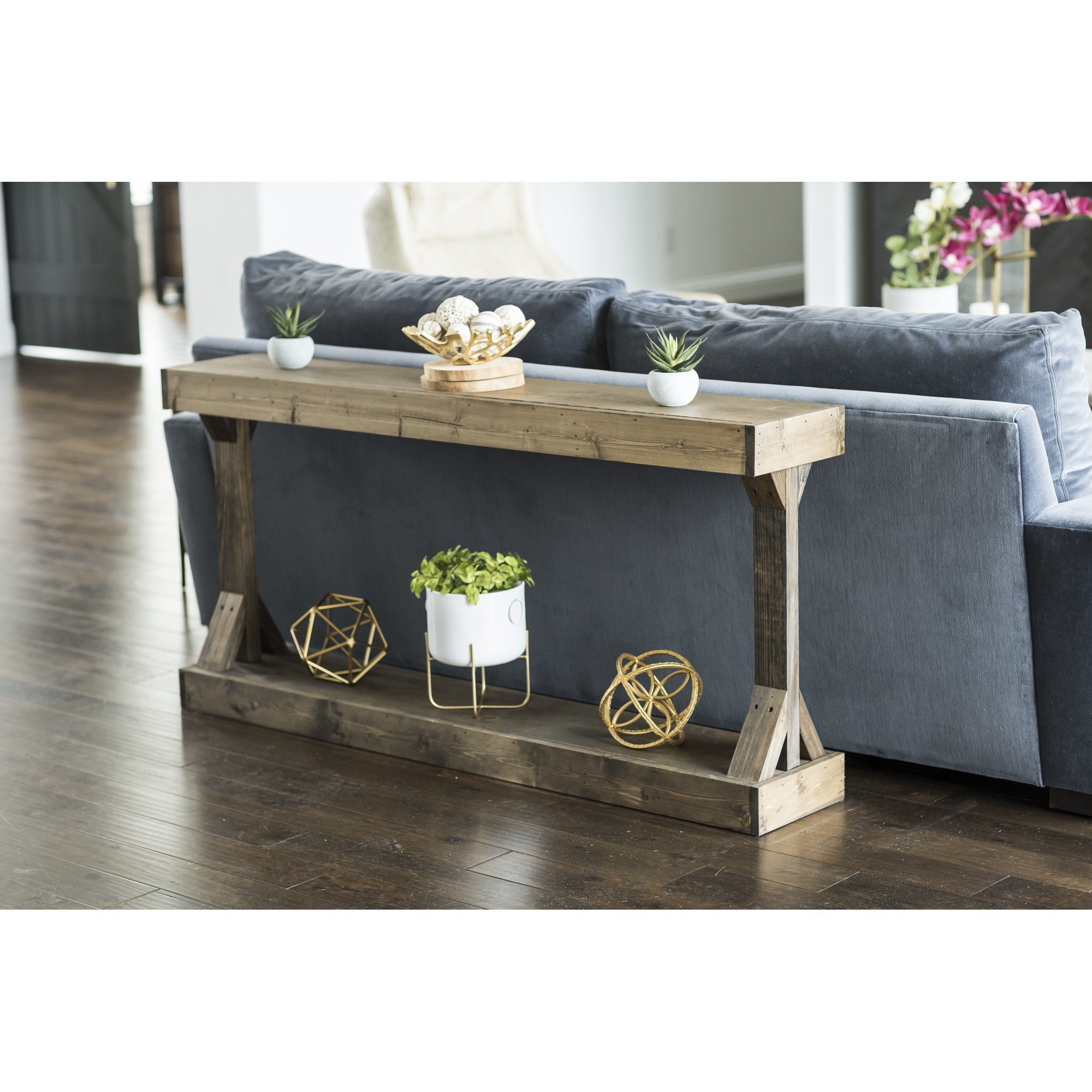 Barb Large Console Table Solid Wood by Del Hutson Designs, Dark Walnut | Walmart (US)