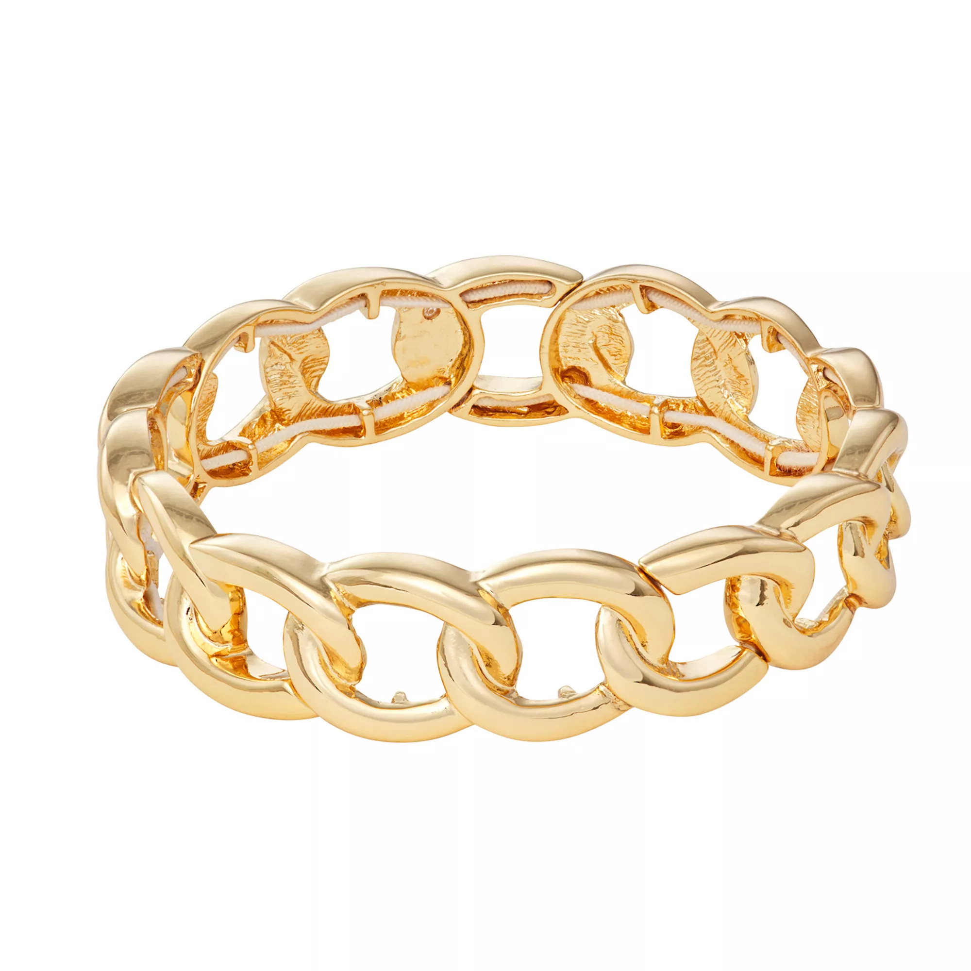 Nine West Gold Tone Curb Chain Stretch Bracelet, Women's | Kohl's