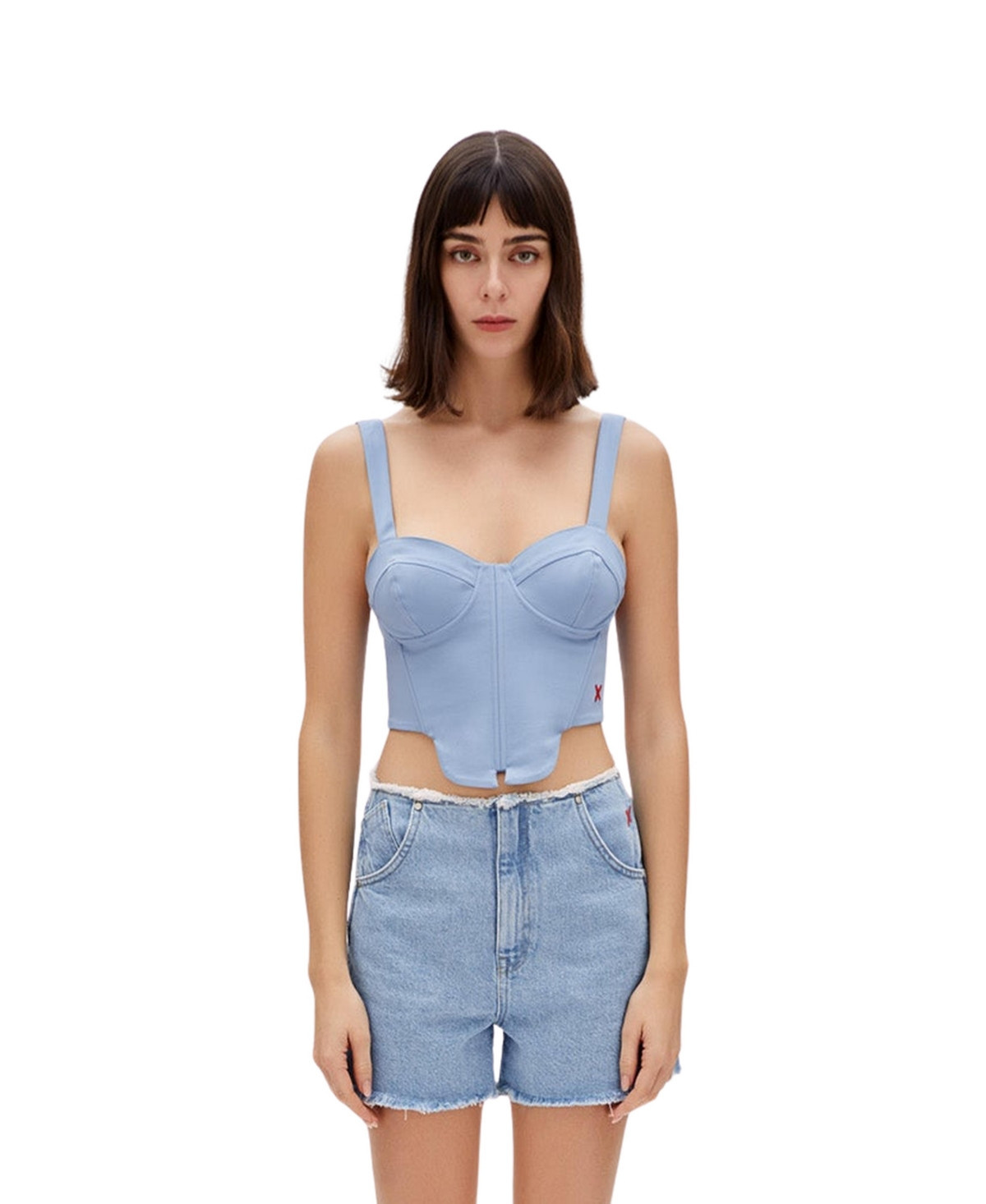 Pcfg Women's Cotton Woven Corset Top - Baby blue | Macy's