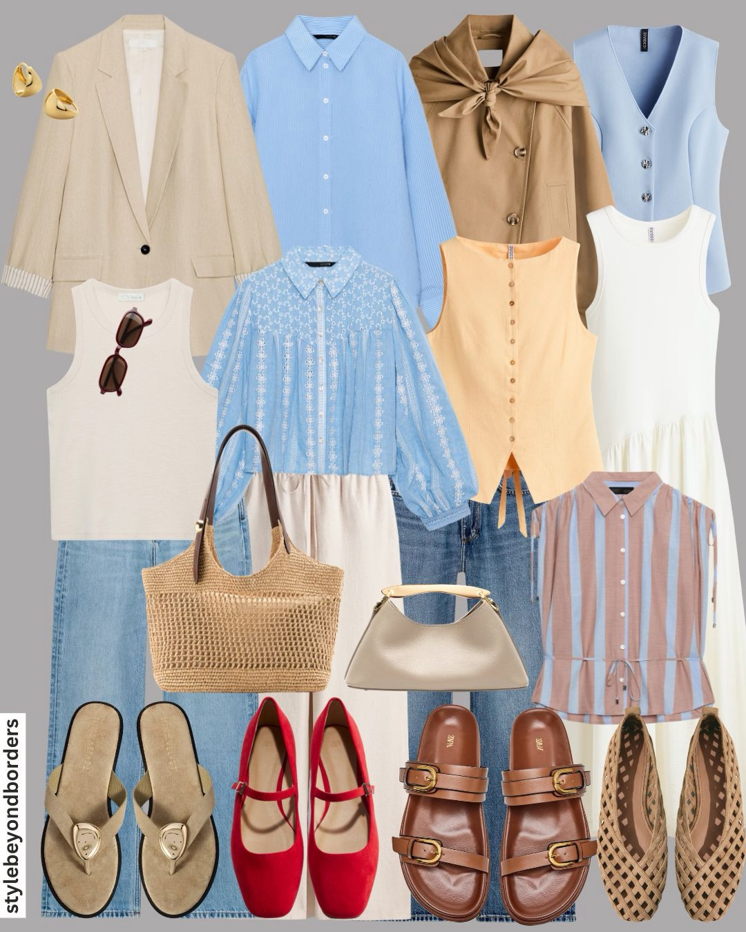 Spring capsule wardrobe 🦋🌼


Tags: beige blazer, summer balzer, blue casual button down shirt, collar shirt, trench coat, baby blue vest, blue vest, striped sleeveless shirt, yellow vesy, beinge linen trousers, light blue denim jeans, dark blue denim jeans, spring outfit, summer outfit, Zara, H&M, Mango

#LTKshoes #LTKstyletip #LTKspring
