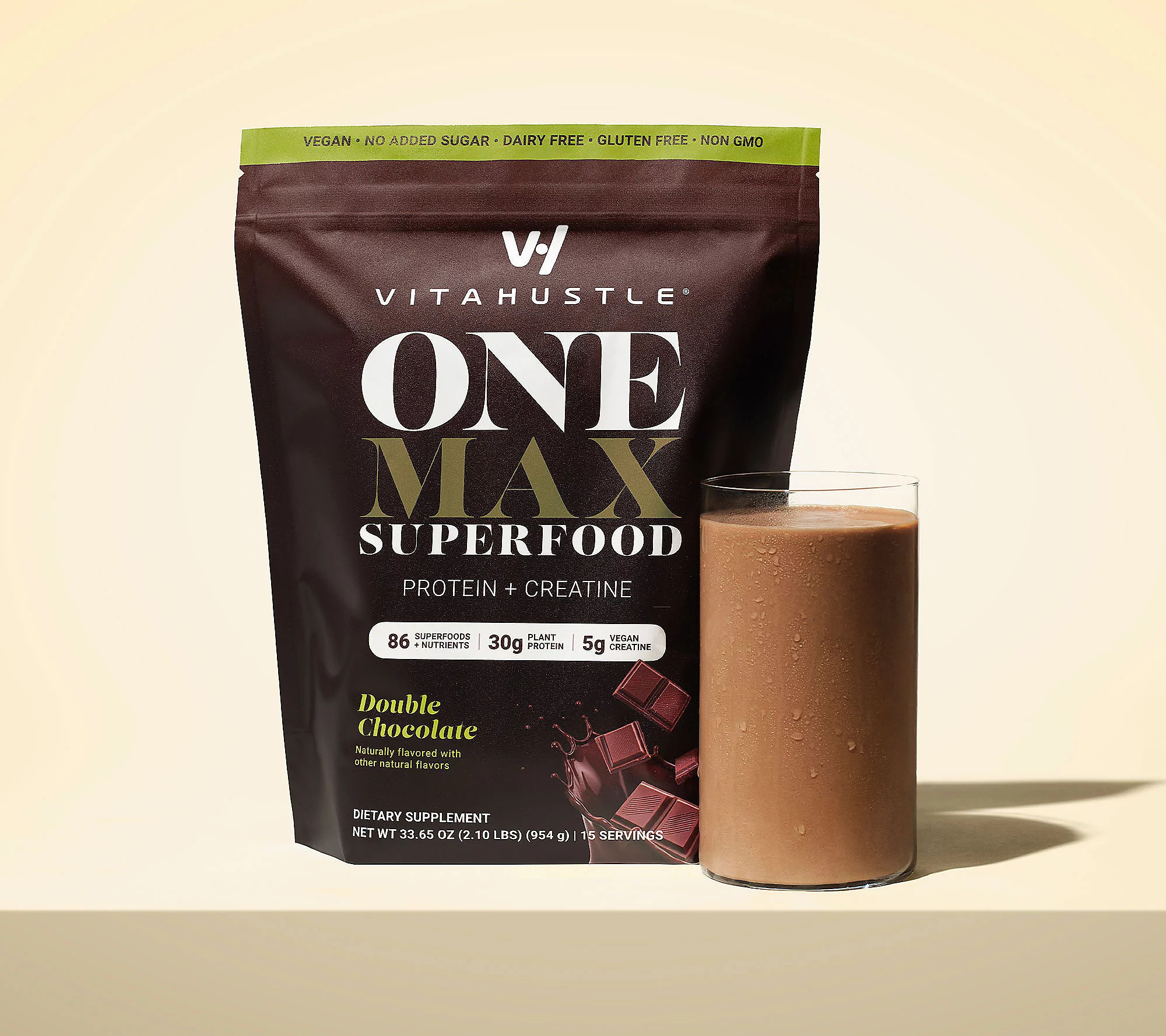 VitaHustle ONE Superfood Max 30g Protein w/ 5g Creatine 15serv | QVC