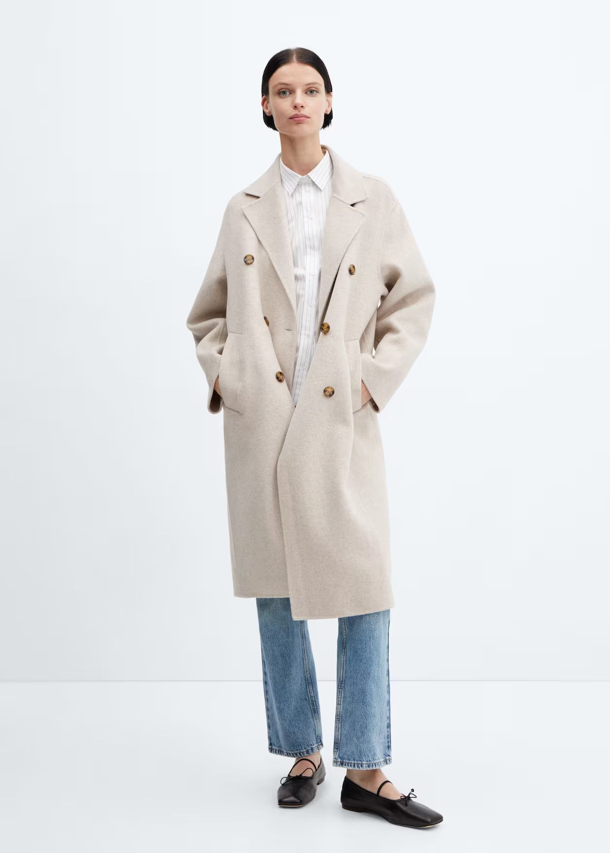 Handmade oversized wool coat -  Women | Mango USA | MANGO (US)