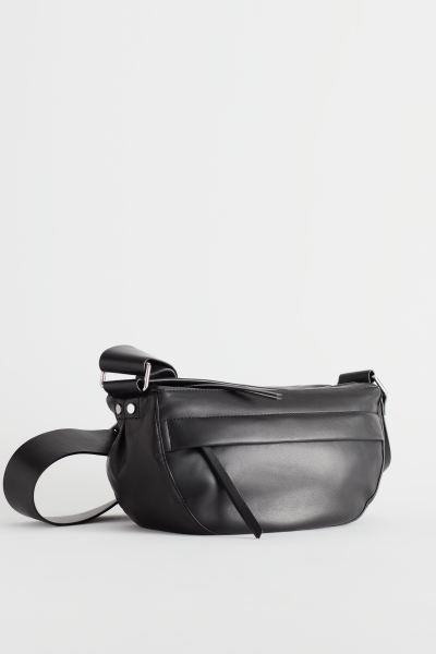 Soft Leather Crossbody Bag - Black - Ladies | H&M GB | H&M (UK, MY, IN, SG, PH, TW, HK)
