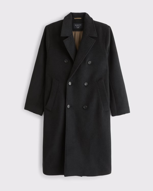 Men's Wool-Blend Double-Breasted Coat | Men's New Arrivals | Abercrombie.com | Abercrombie & Fitch (US)