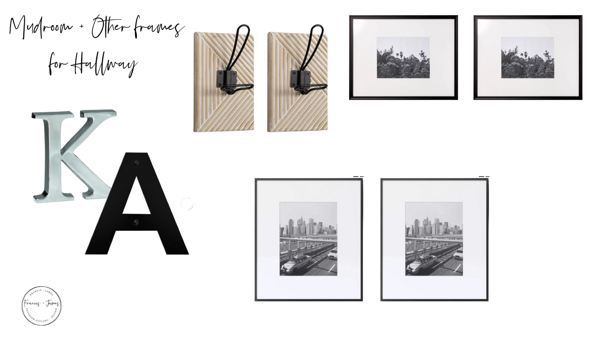 Mudroom, Drop Zone, Black Frames, Hooks for coats, Hooks, Monogram Letters, Metal Letters

#LTKbaby #LTKfamily #LTKfindsunder50
