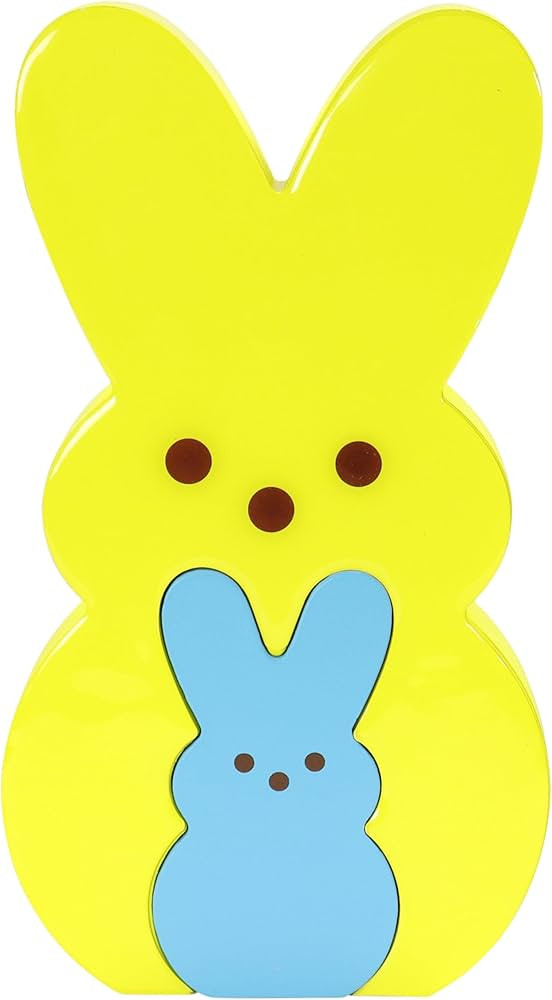 Animal Adventure | Peeps | 9” Collectible Yellow and Blue Wooden Nesting Bunnies | Amazon (US)