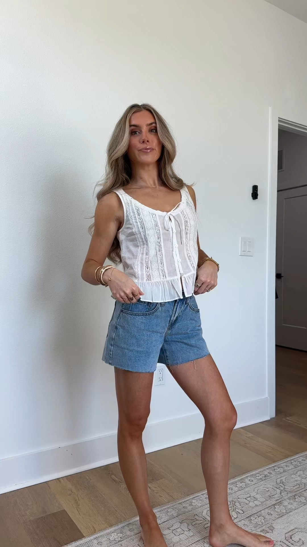 RSQ Low Rise Baggy Carpenter Shorts. 5-pocket denim styling with a hammer loop on the left leg. Button closure with zip fly. Belt loop waistband. Low rise. Baggy fit. Frayed leg openings. Approximate inseam: 4". 79% Cotton 17% Polyester 4% Rayon. Machine wash. Imported.
@tillys 

#LTKSaleAlert #LTKootd #LTKSwim